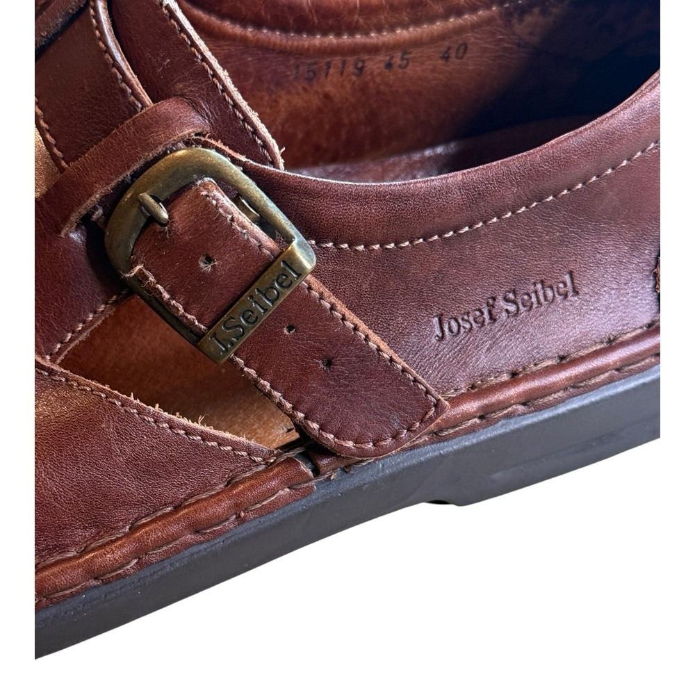 Josef‎ Seibel Men's Brown Leather Buckle Fishermans Sandals Size 11.5 M - Picture 8 of 14